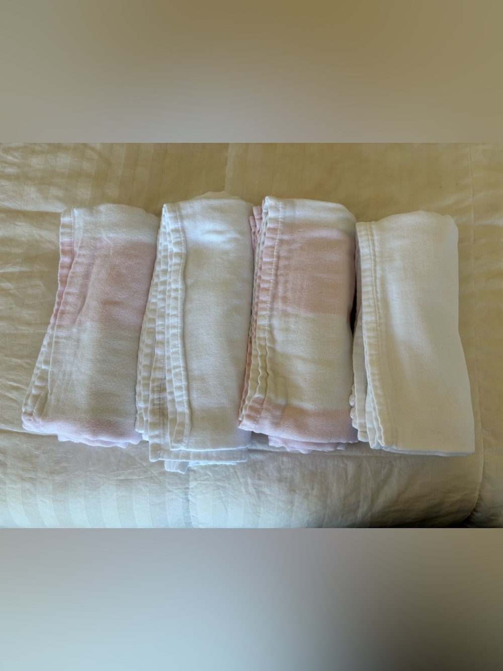 Burt's Bees Baby Cotton Swaddle Blanket Set White Pink
Set of 4